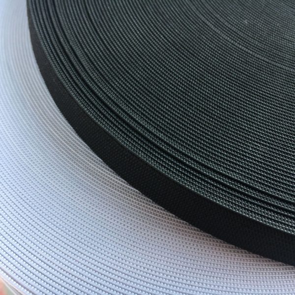 Black and white crocheted plain elastic jacquard knit elastic belt-5