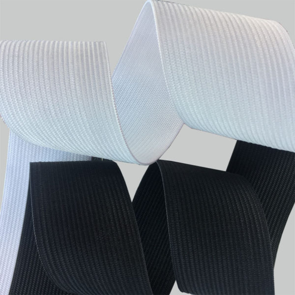 Black and white crocheted plain elastic jacquard knit elastic belt-6