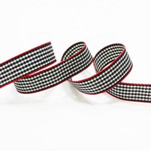 Gingham Check Wired Edge Ribbon-1