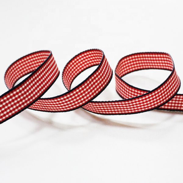 Gingham Check Wired Edge Ribbon-3