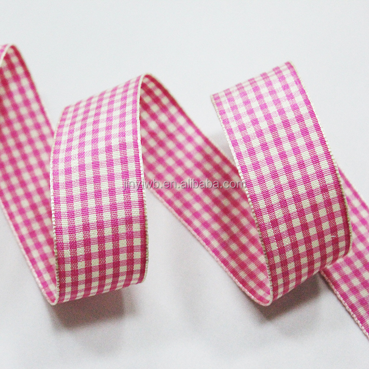 Plaid Ribbon Gingham Ribbon Check Ribbon 1-Inch 100 Yard Each Roll 100% Polyester Woven Edge for Crafts