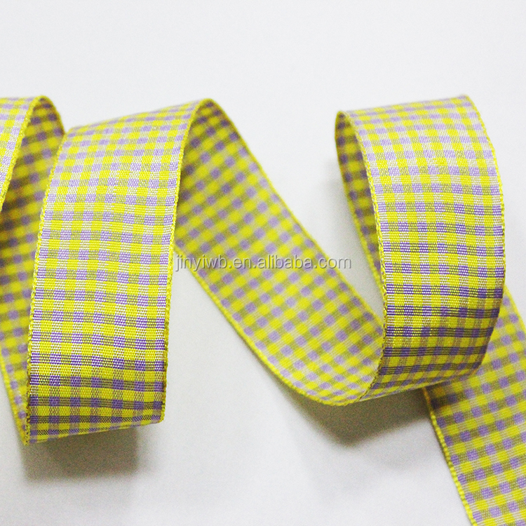 Plaid Ribbon Gingham Ribbon Check Ribbon 1-Inch 100 Yard Each Roll 100% Polyester Woven Edge for Crafts