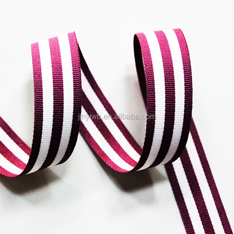 Can Customize Wholesale Striped Grosgrain Ribbon (Multiple Colors & Widths Available)