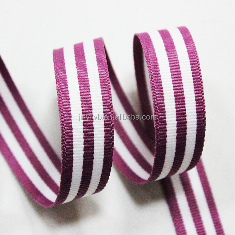 Can Customize Wholesale Striped Grosgrain Ribbon (Multiple Colors & Widths Available)