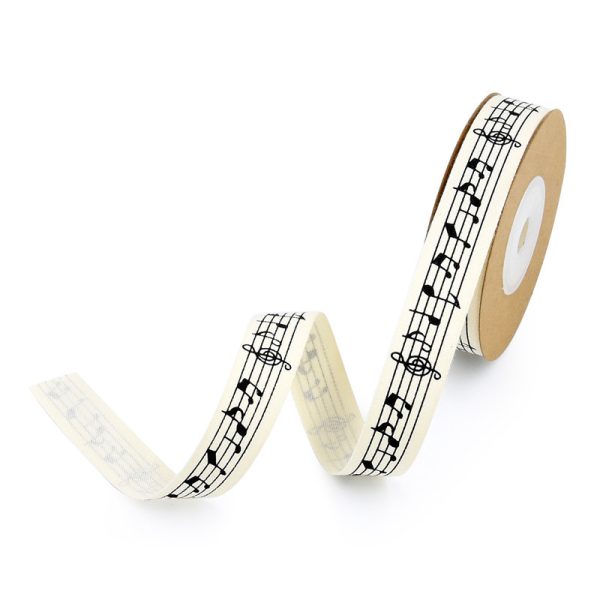 New printed music character cotton ribbon-2