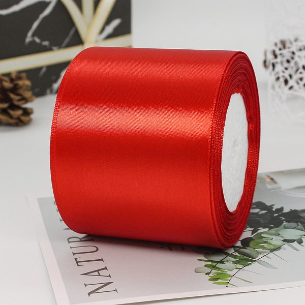 Solid Color Double Faced Red Satin Ribbons-5
